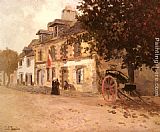 Fritz Thaulow Canvas Paintings - A Village Street In France